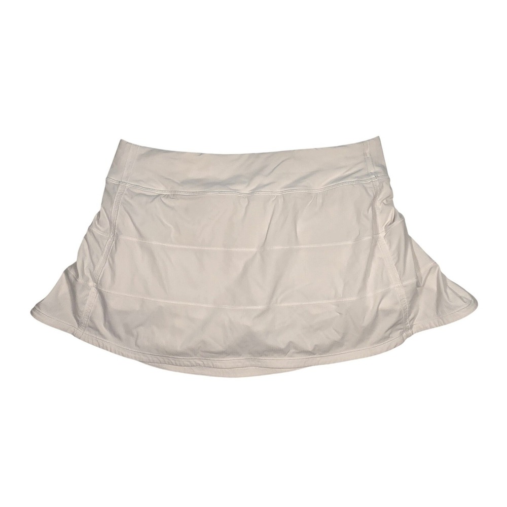 Lululemon Pace‎ Rival Skirt Women 10 Tall White Athletic Tennis Skort *See Notes